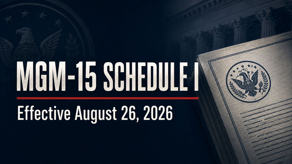 MGM-15 Is Federally Banned: DEA Schedule I Order Takes Effect August 26, 2026